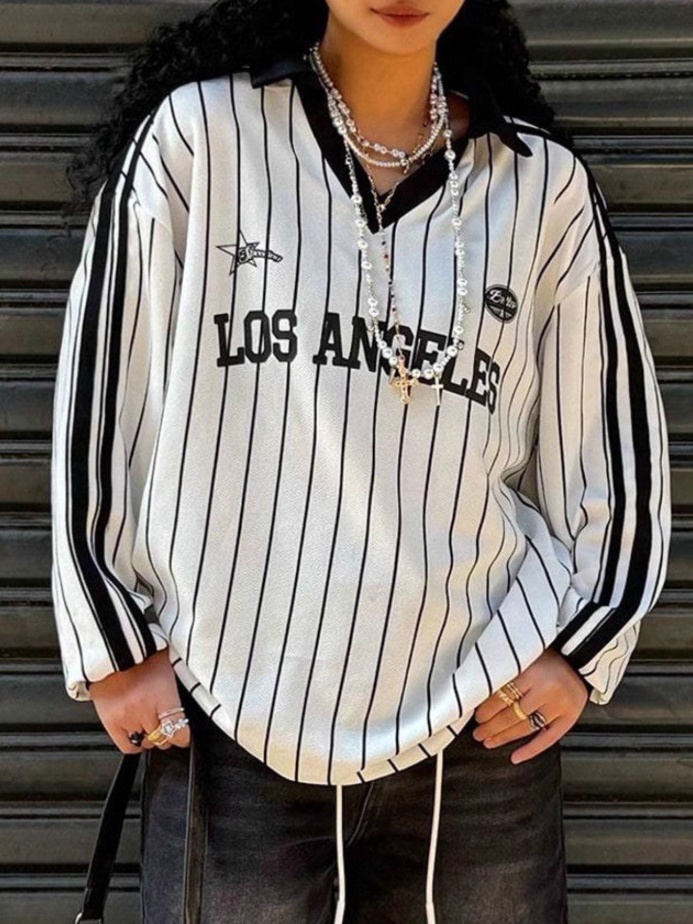 Los Angeles Striped Long Sleeve Top - Rochelle's House LLC