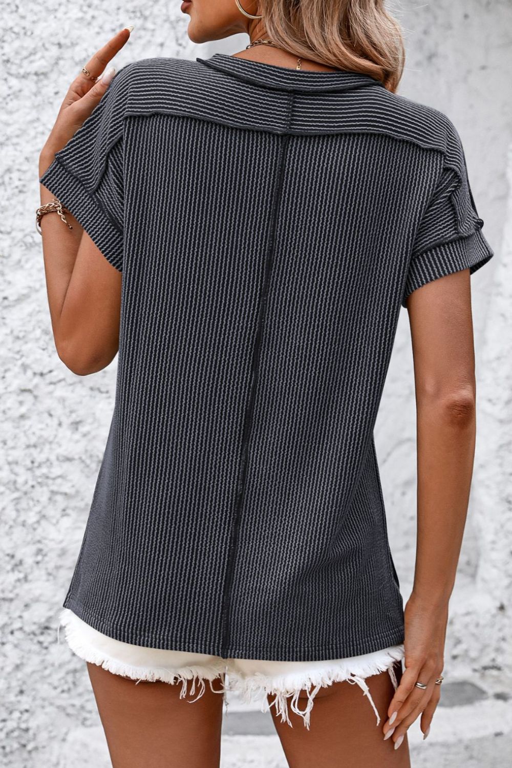 Back view of product with easy, flowy drape