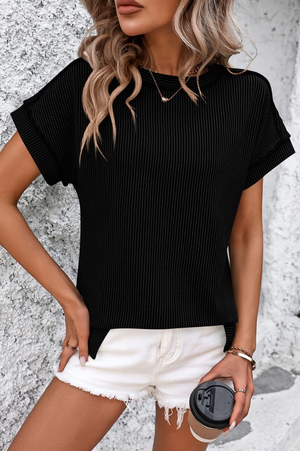 Lifestyle image of product styled for a chic daytime look