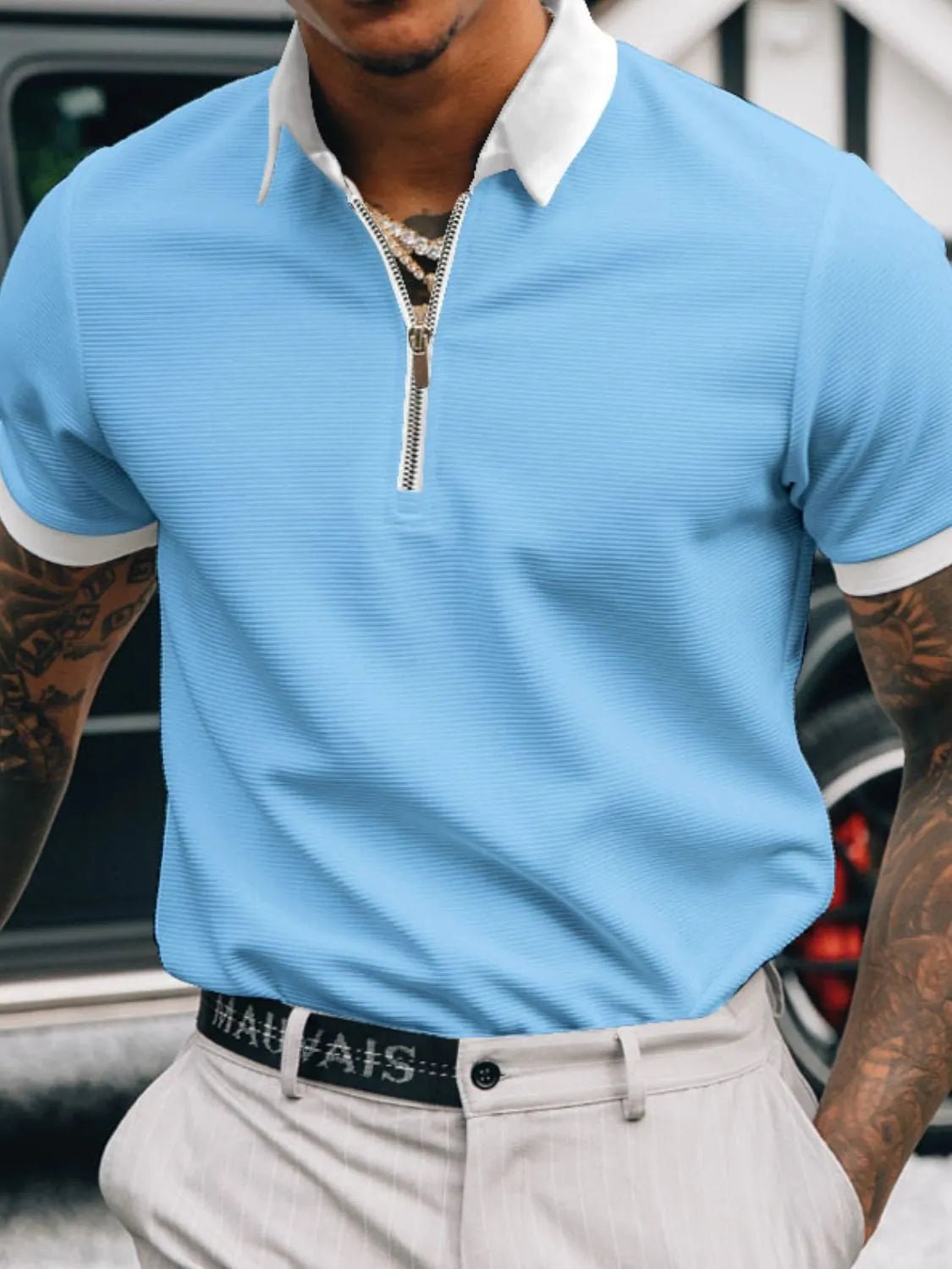 Side view of product highlighting flattering shape and movement