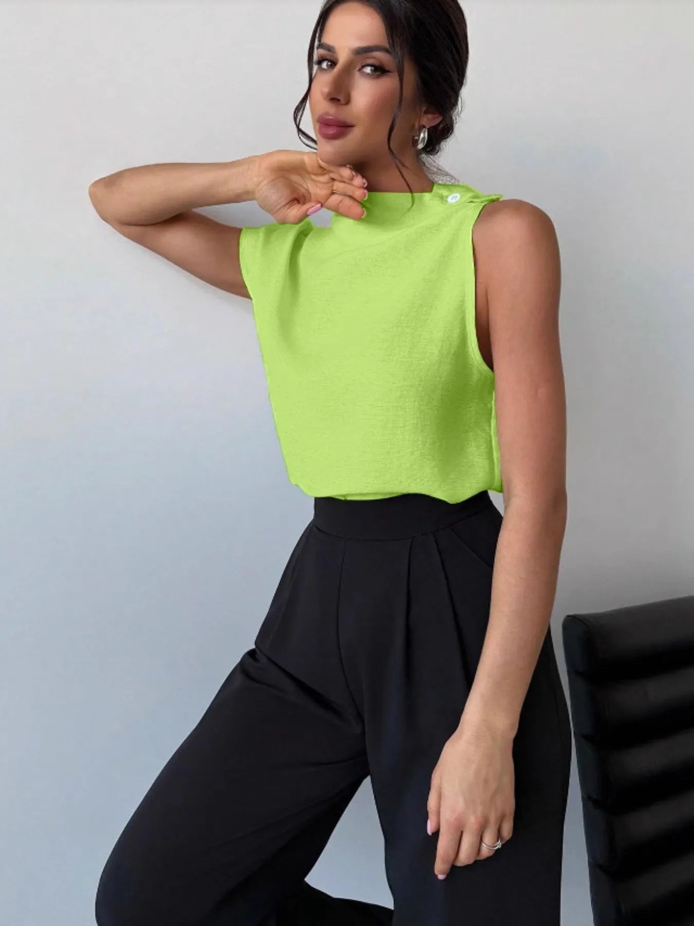 Back view of product with easy, flowy drape