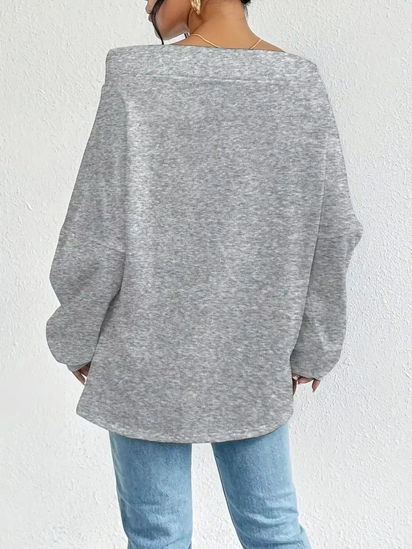 Off - Shoulder Drawstring Sweatshirt - Rochelle's House LLC