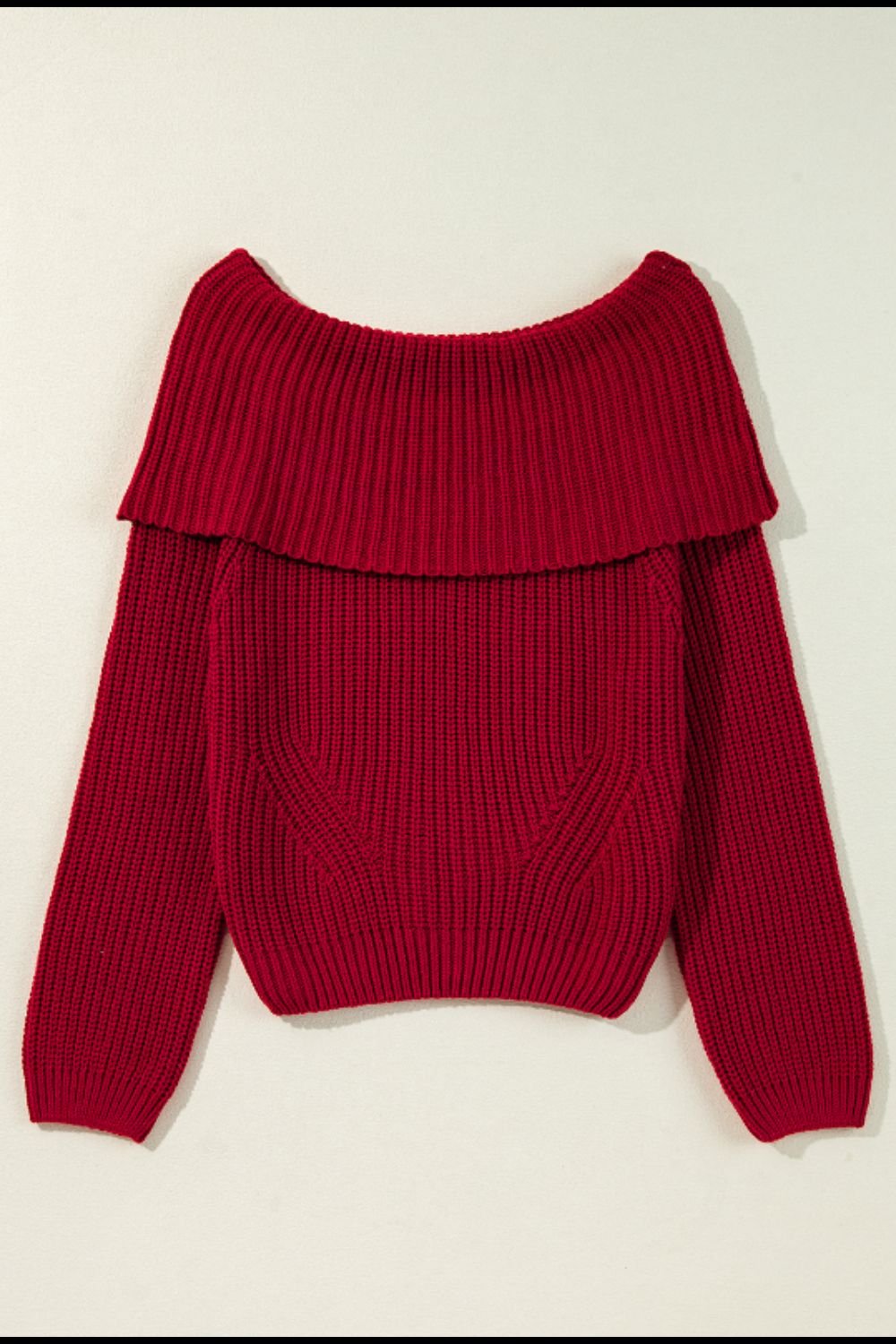 Off - Shoulder Long Sleeve Sweater - Rochelle's House LLC