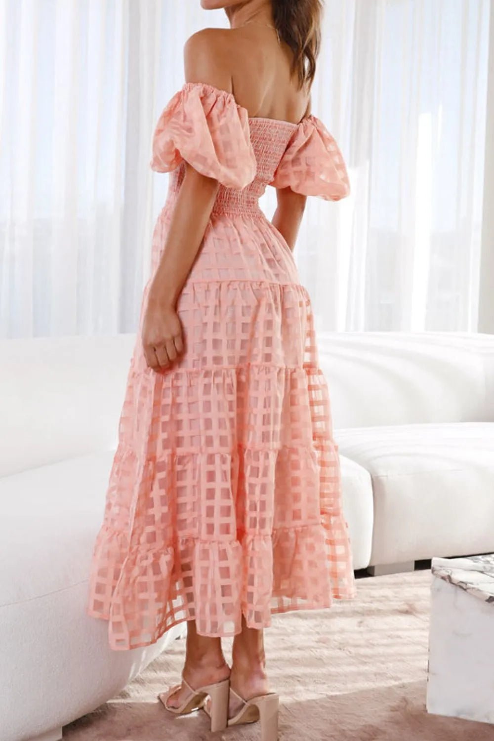 Side view of product highlighting flattering shape and movement