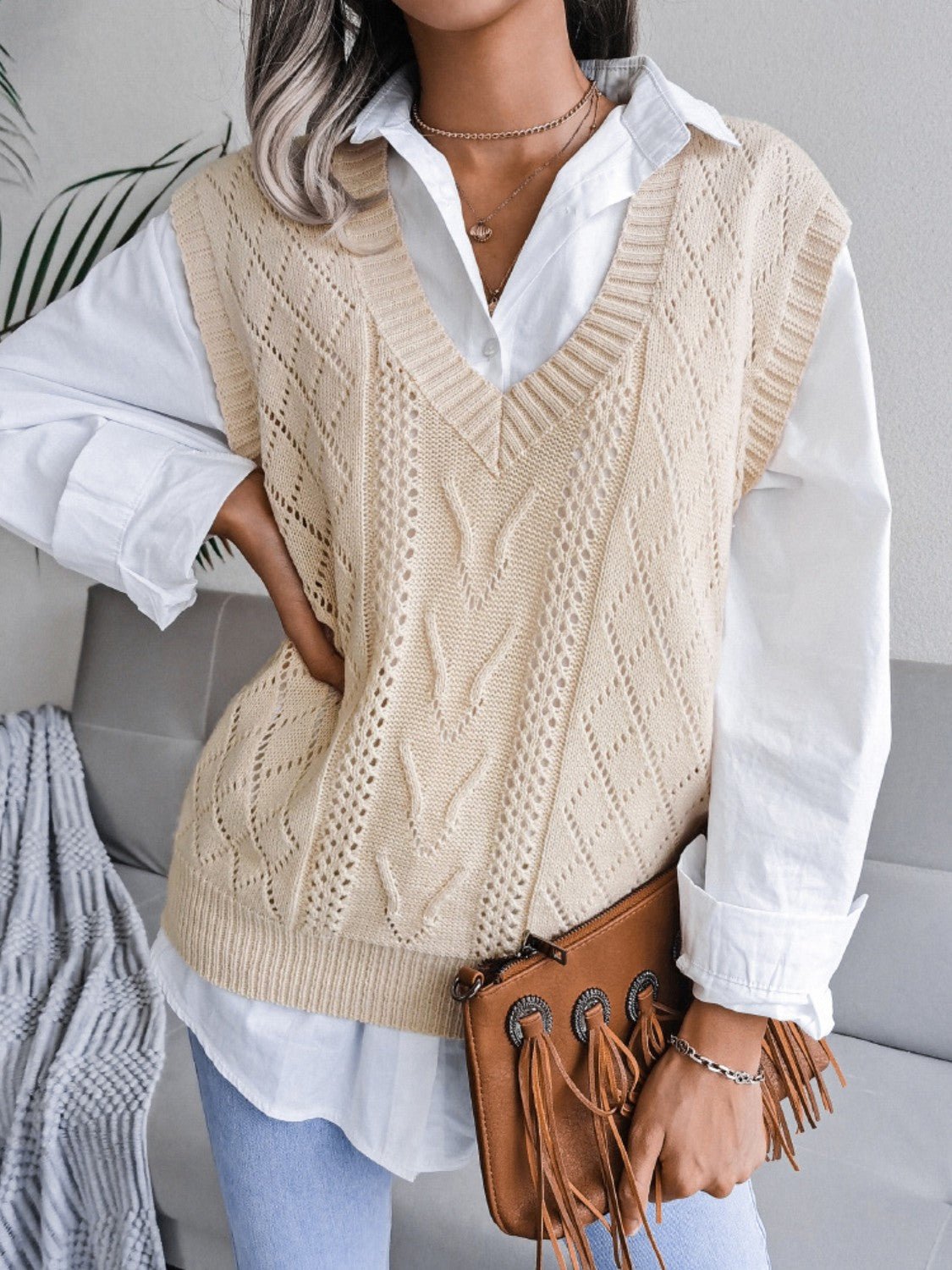 Lifestyle image of product styled for a chic daytime look