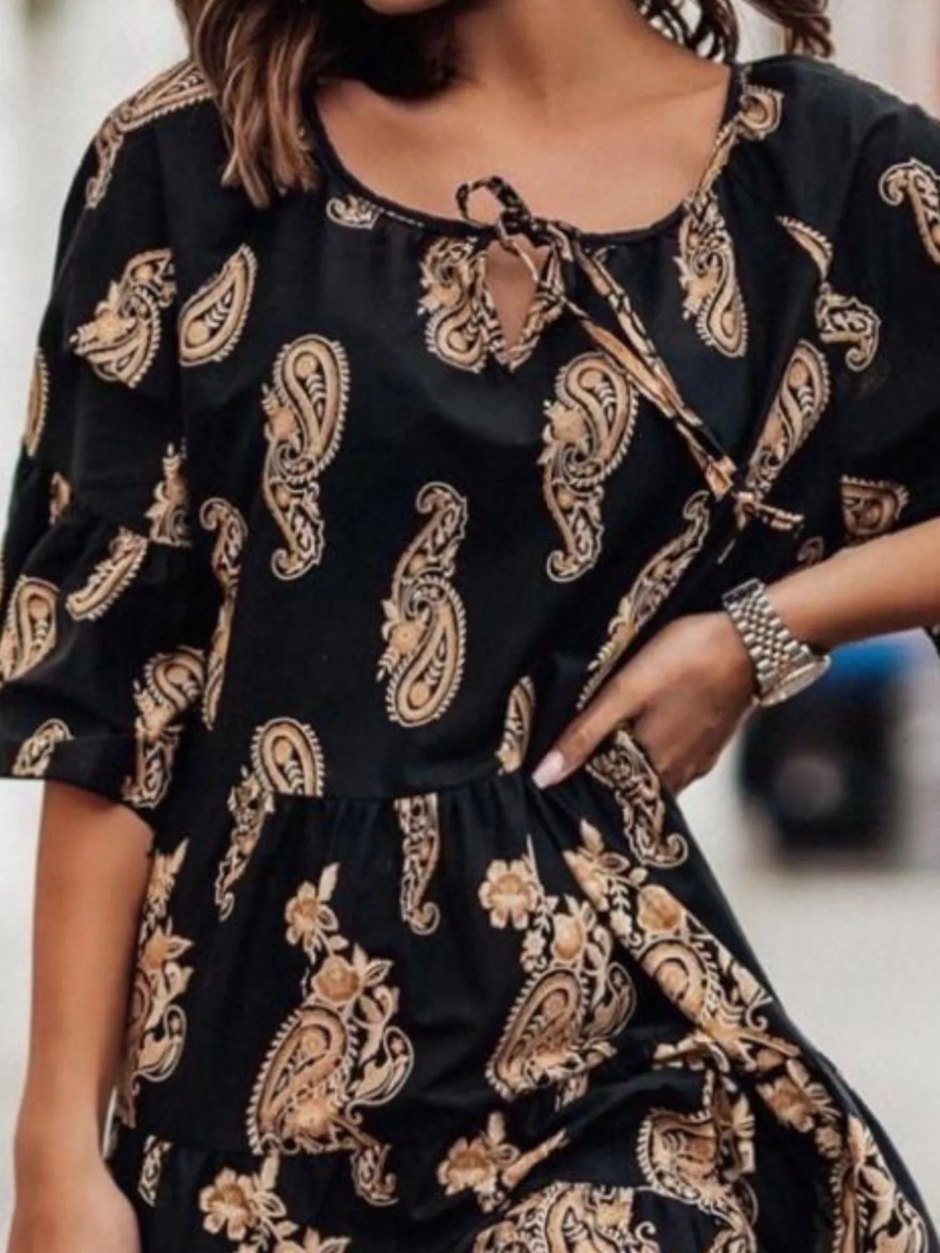 Lifestyle image of product styled for a chic daytime look