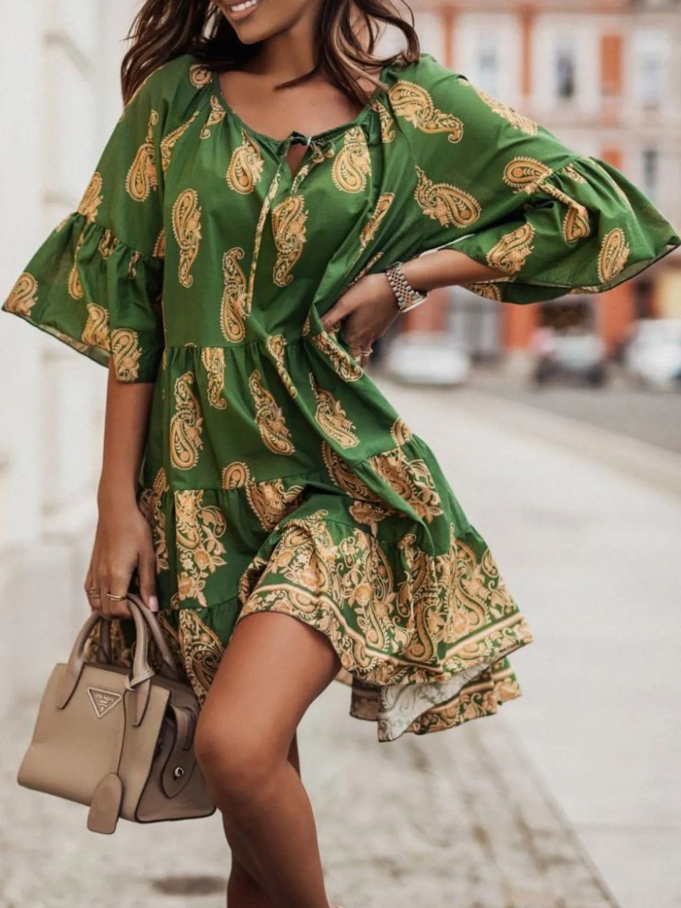 Lifestyle image of product styled for a chic daytime look