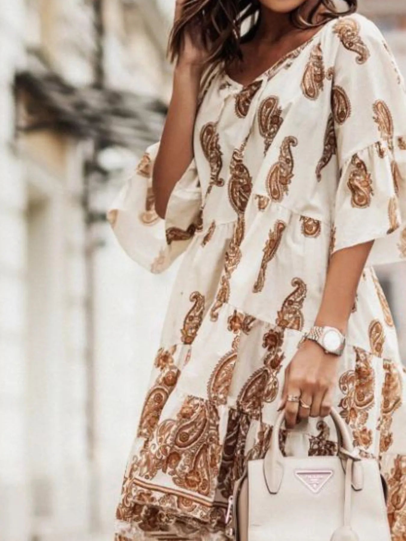 Side view of product highlighting flattering shape and movement