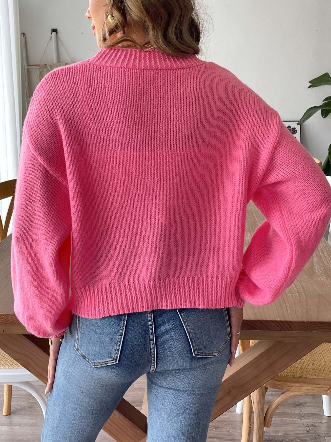 Back view of product with easy, flowy drape