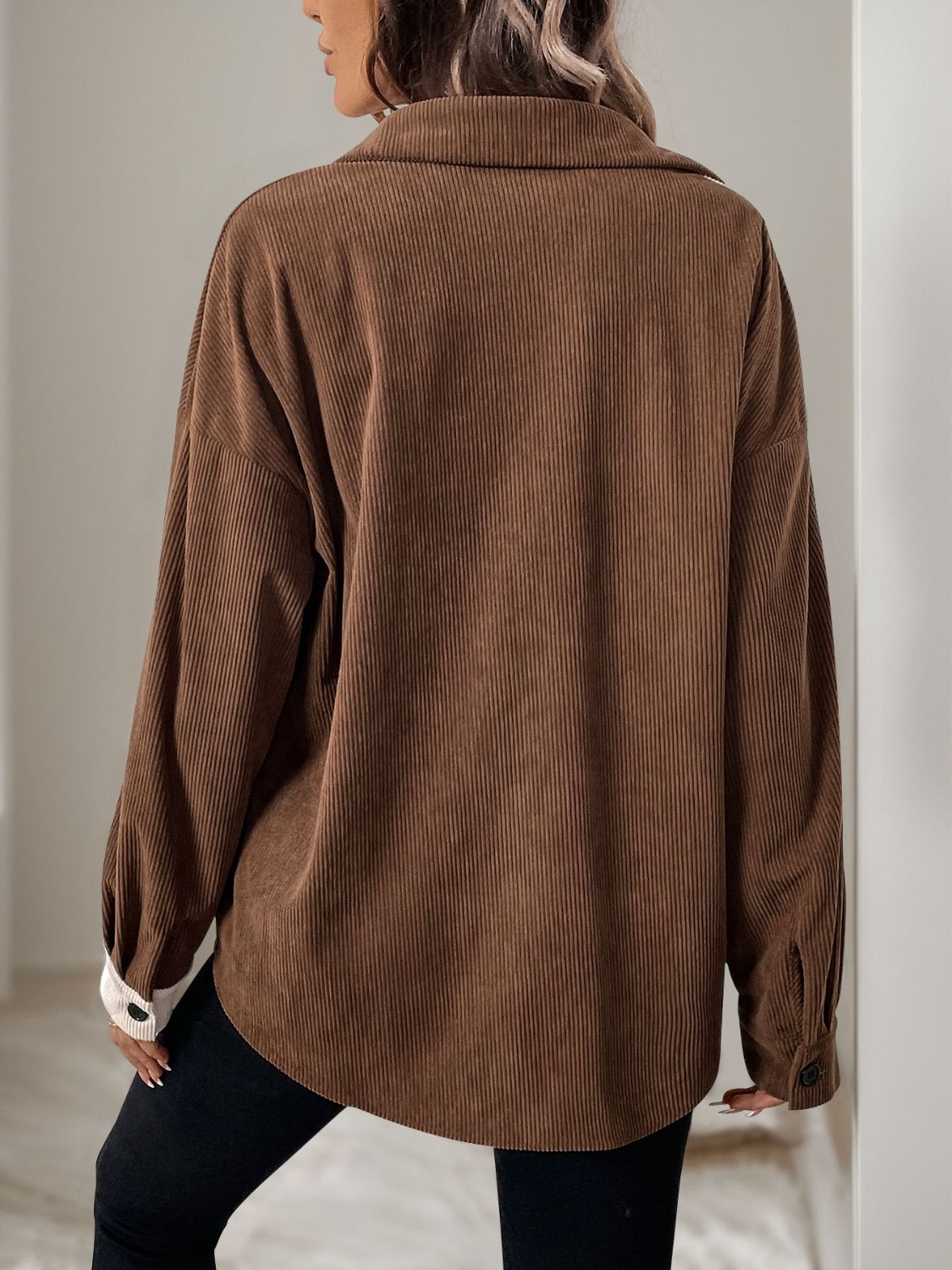 Back view of product with easy, flowy drape