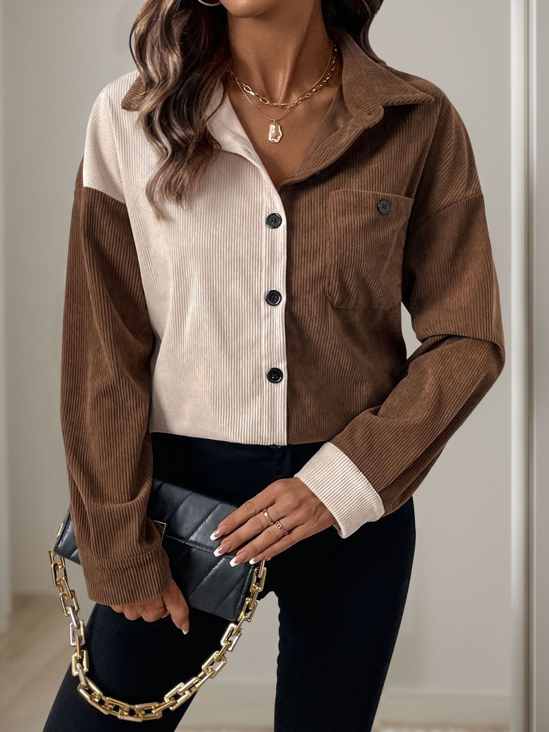 Lifestyle image of product styled for a chic daytime look