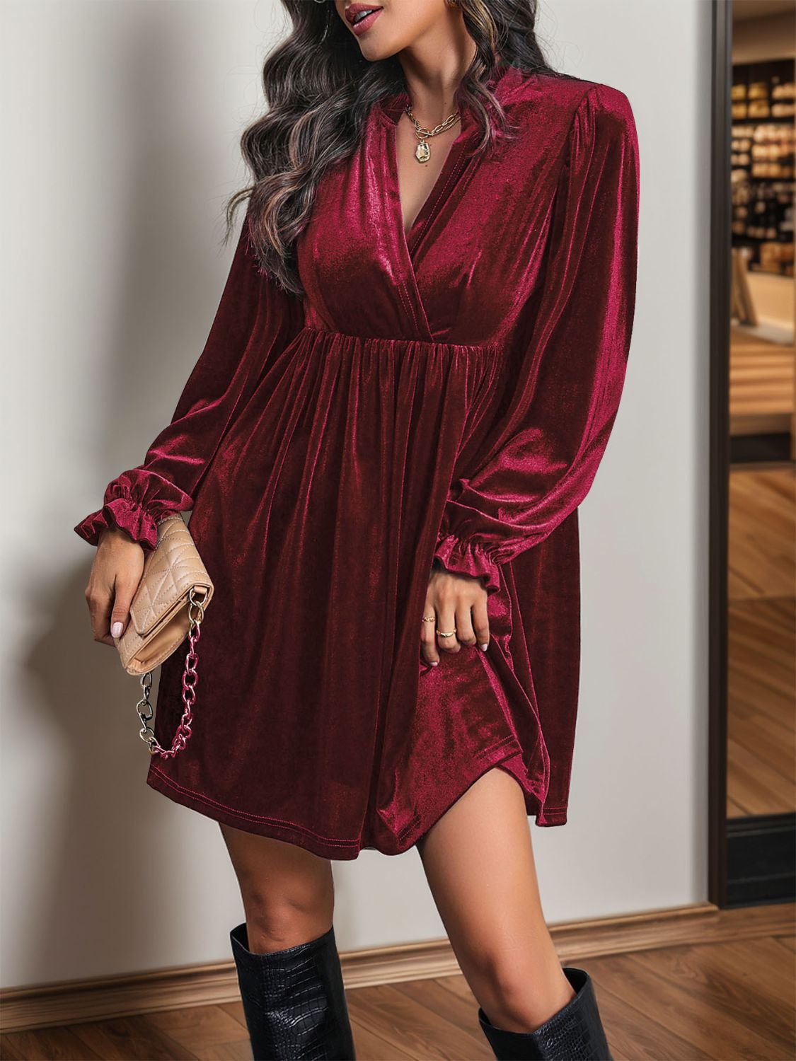 Back view of product with easy, flowy drape