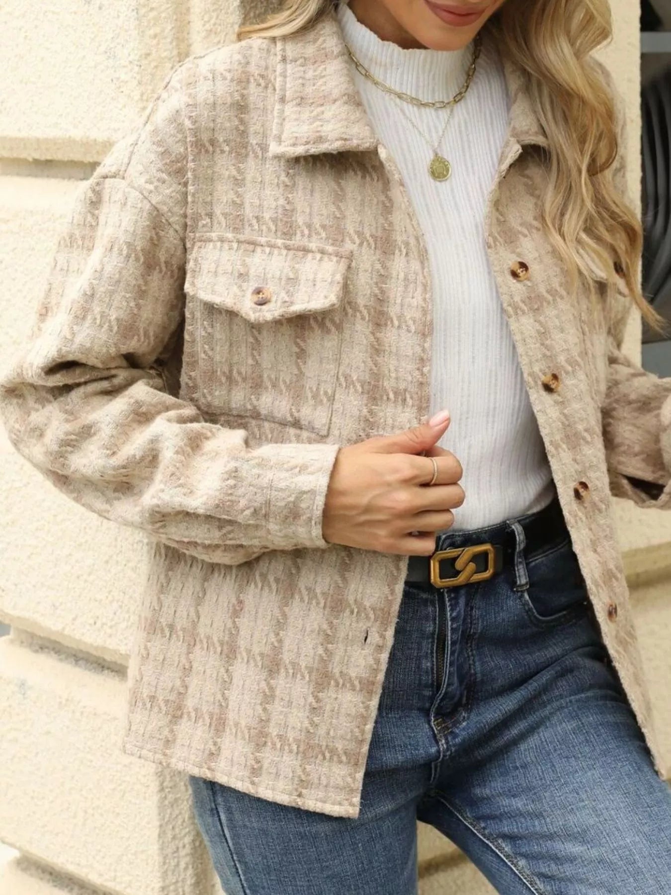 Lifestyle image of product styled for a chic daytime look