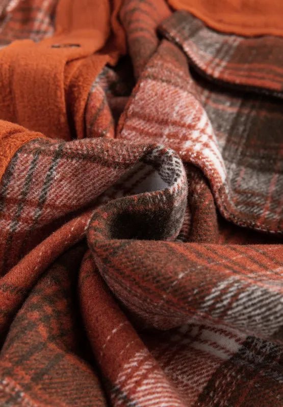 Plaid Button Up Long Sleeve Jacket - Rochelle's House LLC