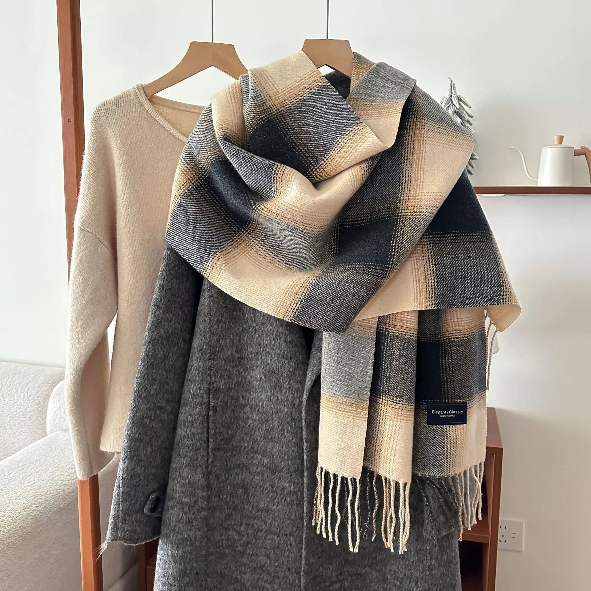 Plaid Fringe Scarf - Rochelle's House LLC