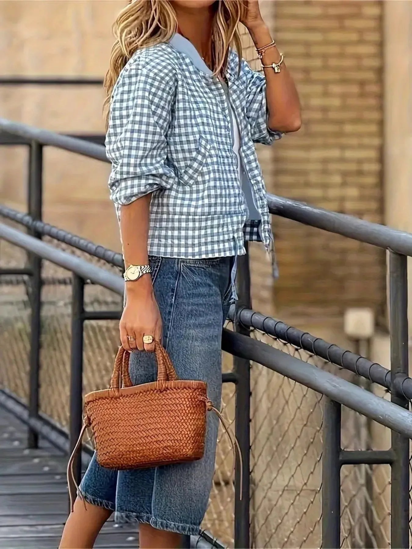 Lifestyle image of product styled for a chic daytime look