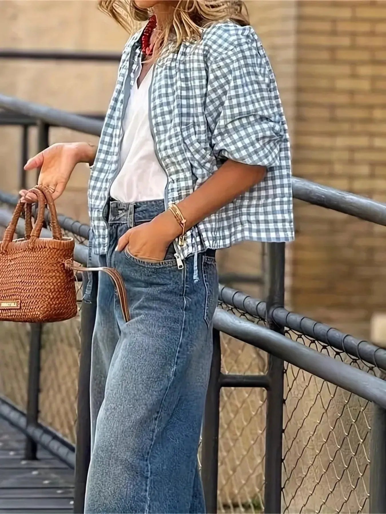 Lifestyle image of product styled for a chic daytime look