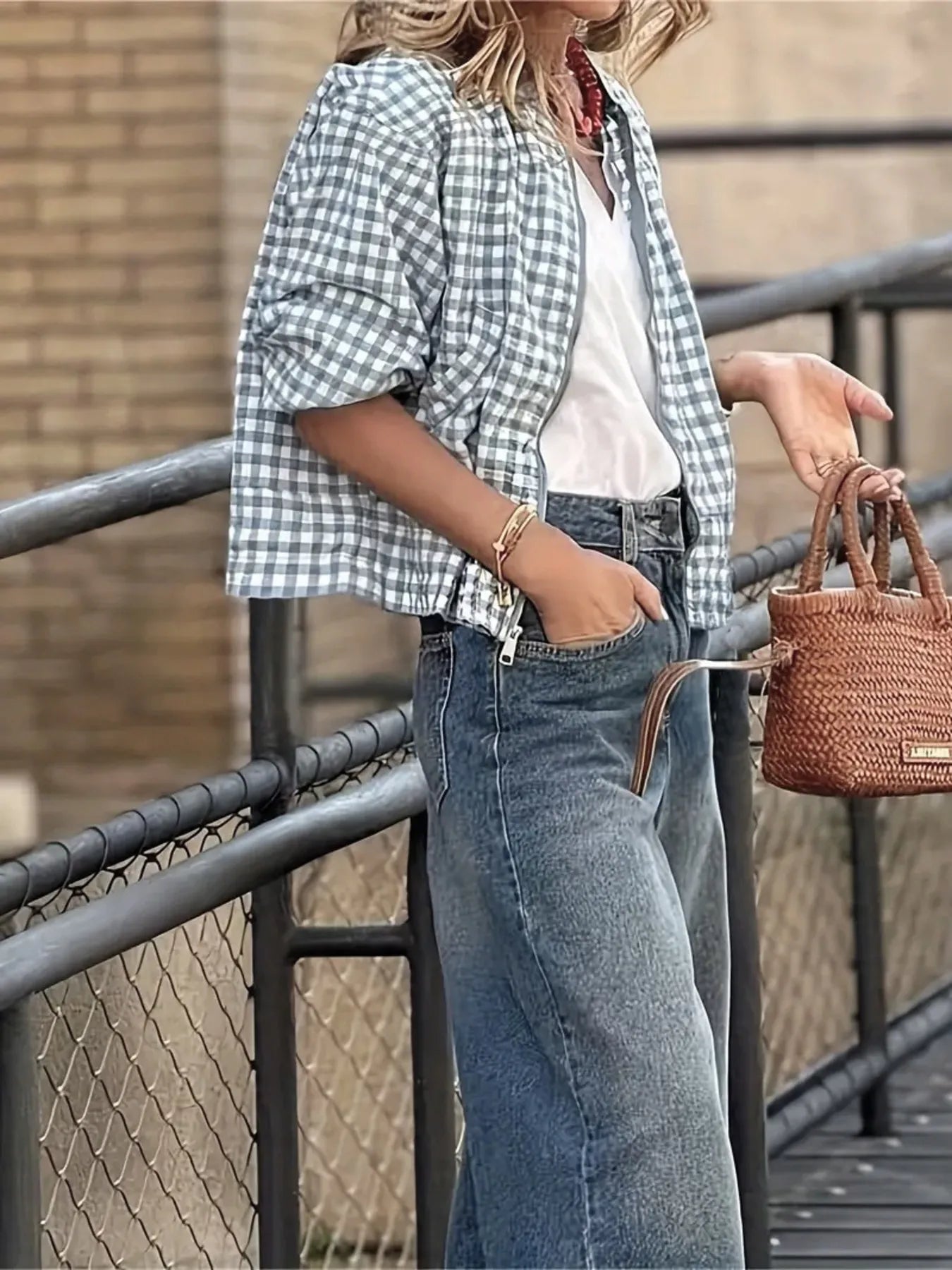 Lifestyle image of product styled for a chic daytime look
