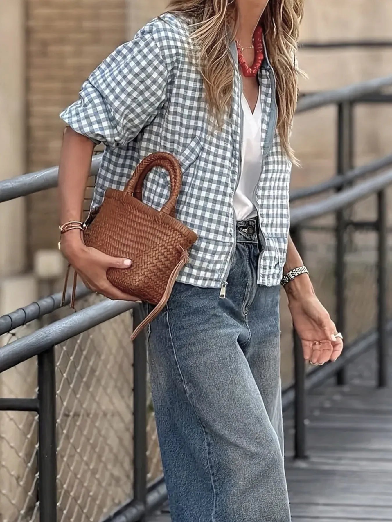 Lifestyle image of product styled for a chic daytime look