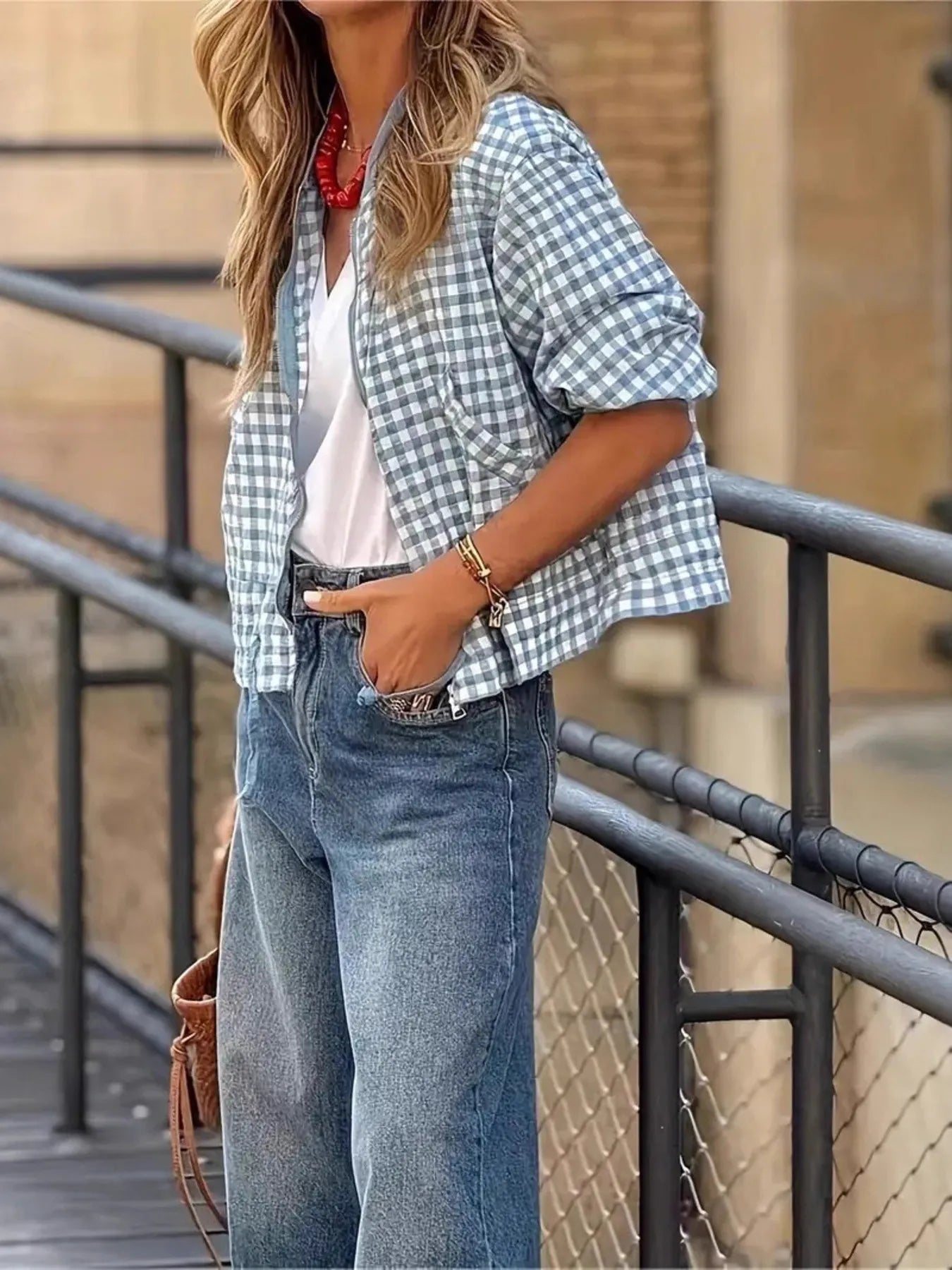 Lifestyle image of product styled for a chic daytime look