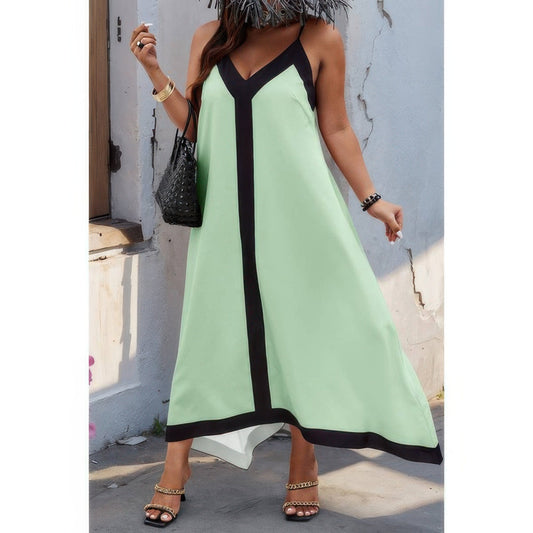 Plus Colorblock Spaghetti Strap A Line Dress - Rochelle's House LLC