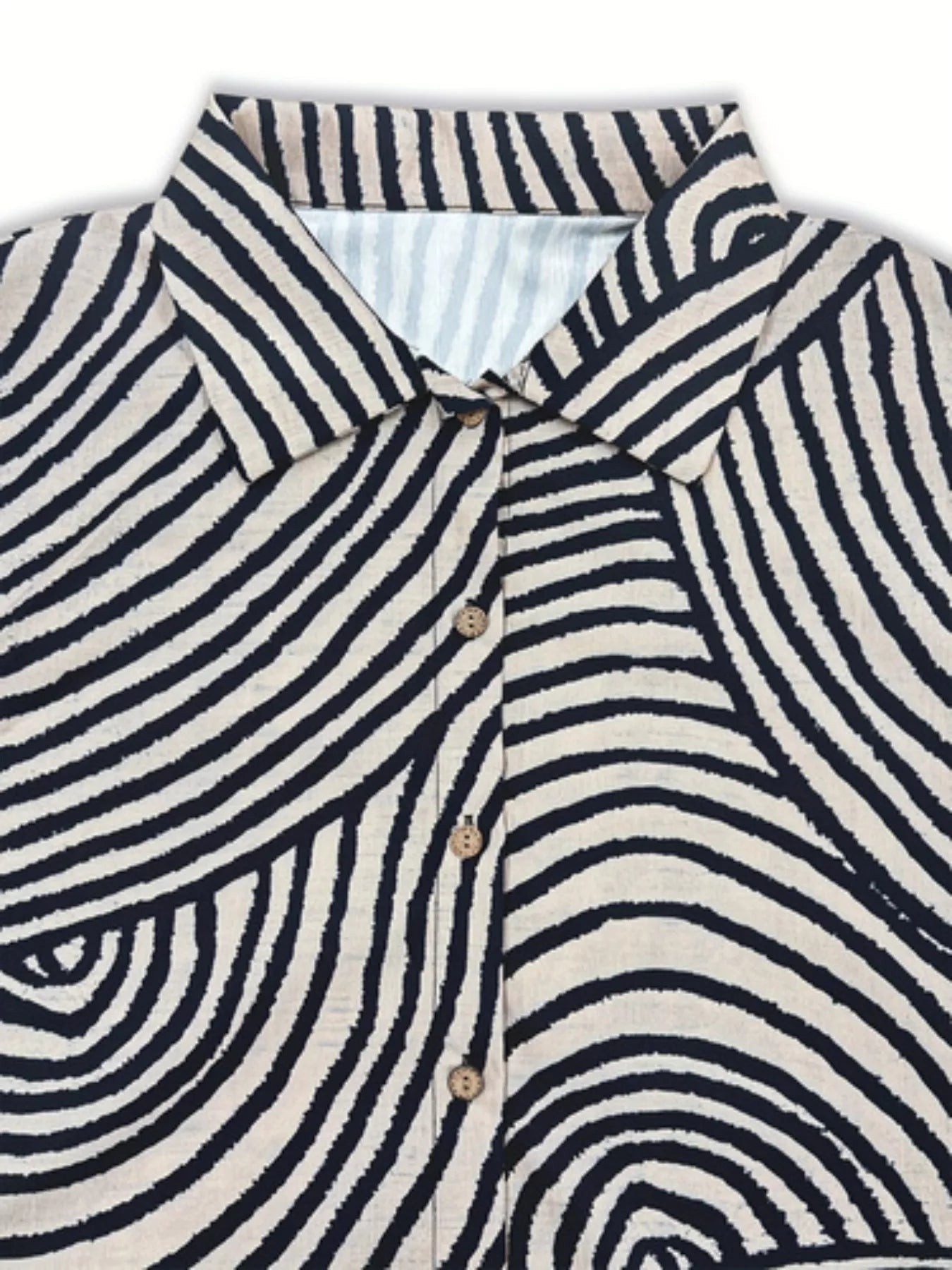 Plus Size Abstract Zebra Print Button - Down Shirt - Rochelle's House LLC