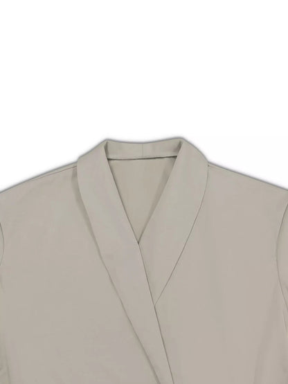 Plus Size Belt Long Sleeve Blazer and Pants Set - Rochelle's House LLC