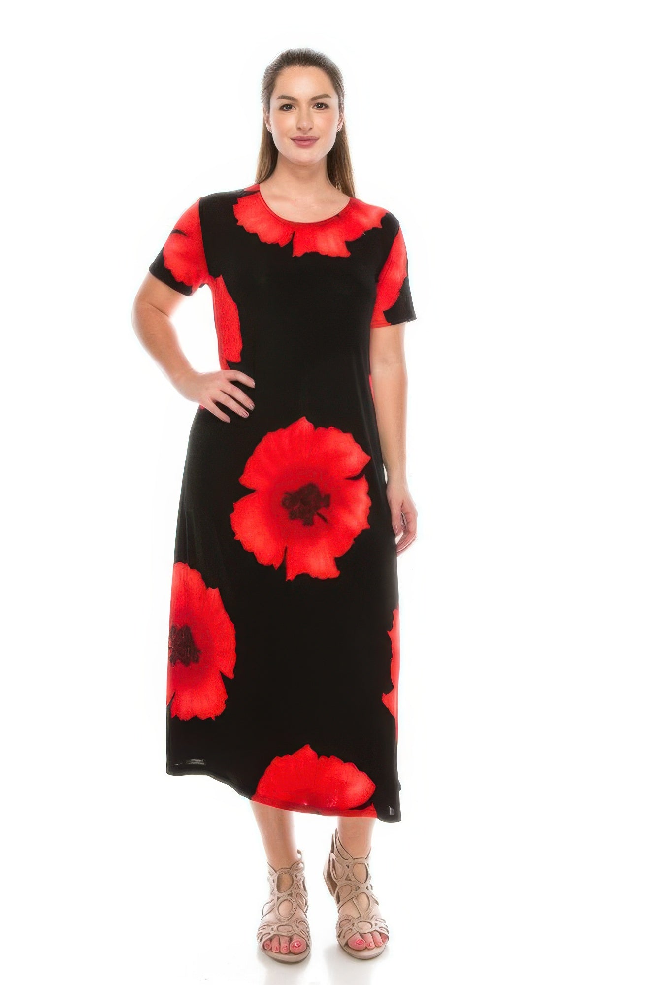 Plus Size Bns Print Long Dress - Rochelle's House LLC