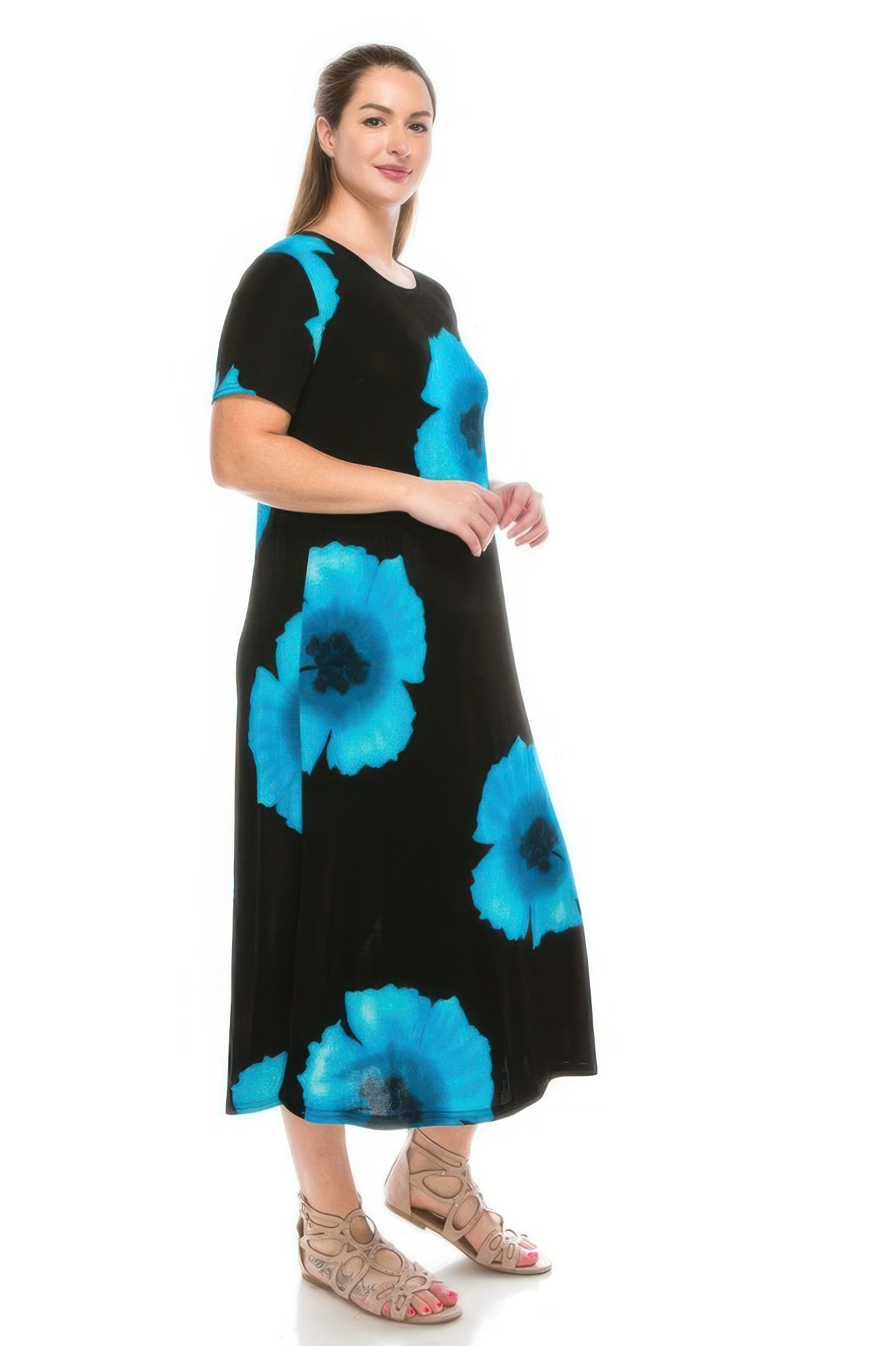 Plus Size Bns Print Long Dress - Rochelle's House LLC
