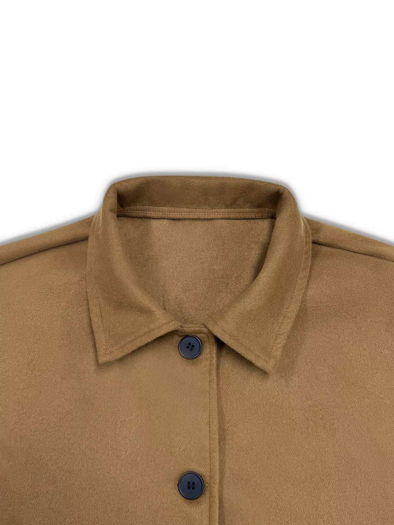 Plus Size Button - Down Cropped Outerwear - Rochelle's House LLC