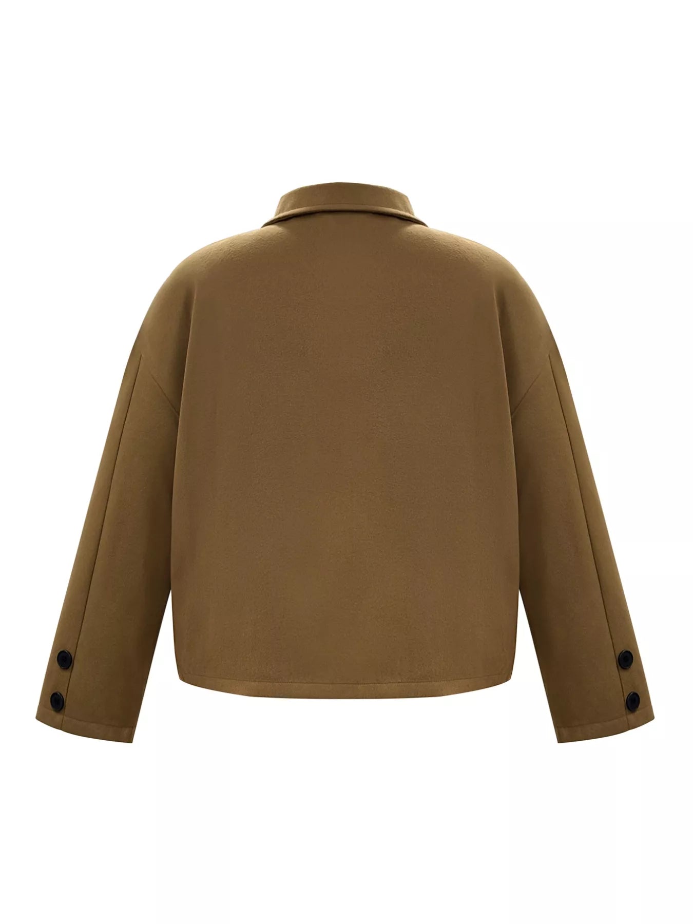 Plus Size Button - Down Cropped Outerwear - Rochelle's House LLC