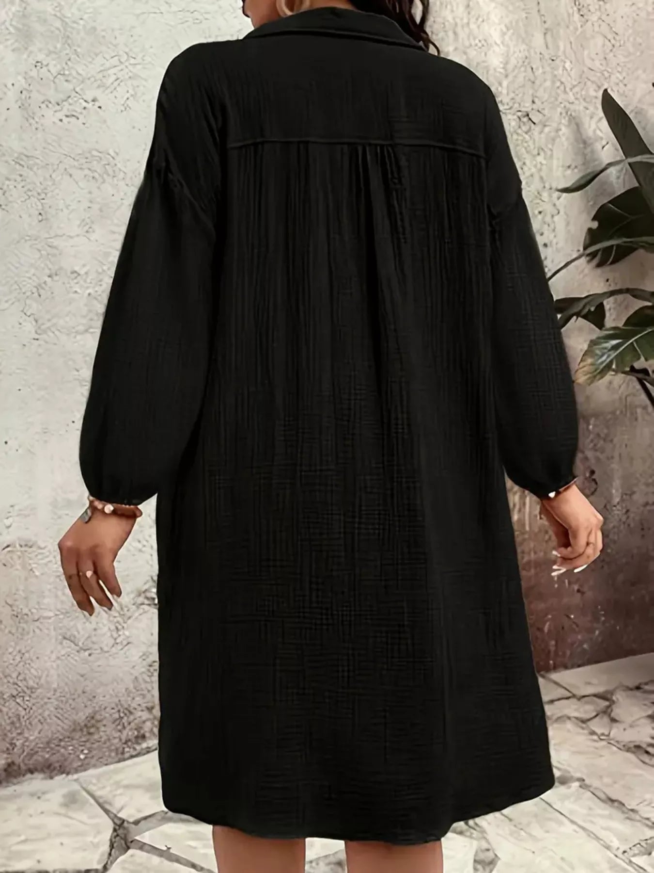 Plus Size Casual Button - Down Shirt Dress - Rochelle's House LLC