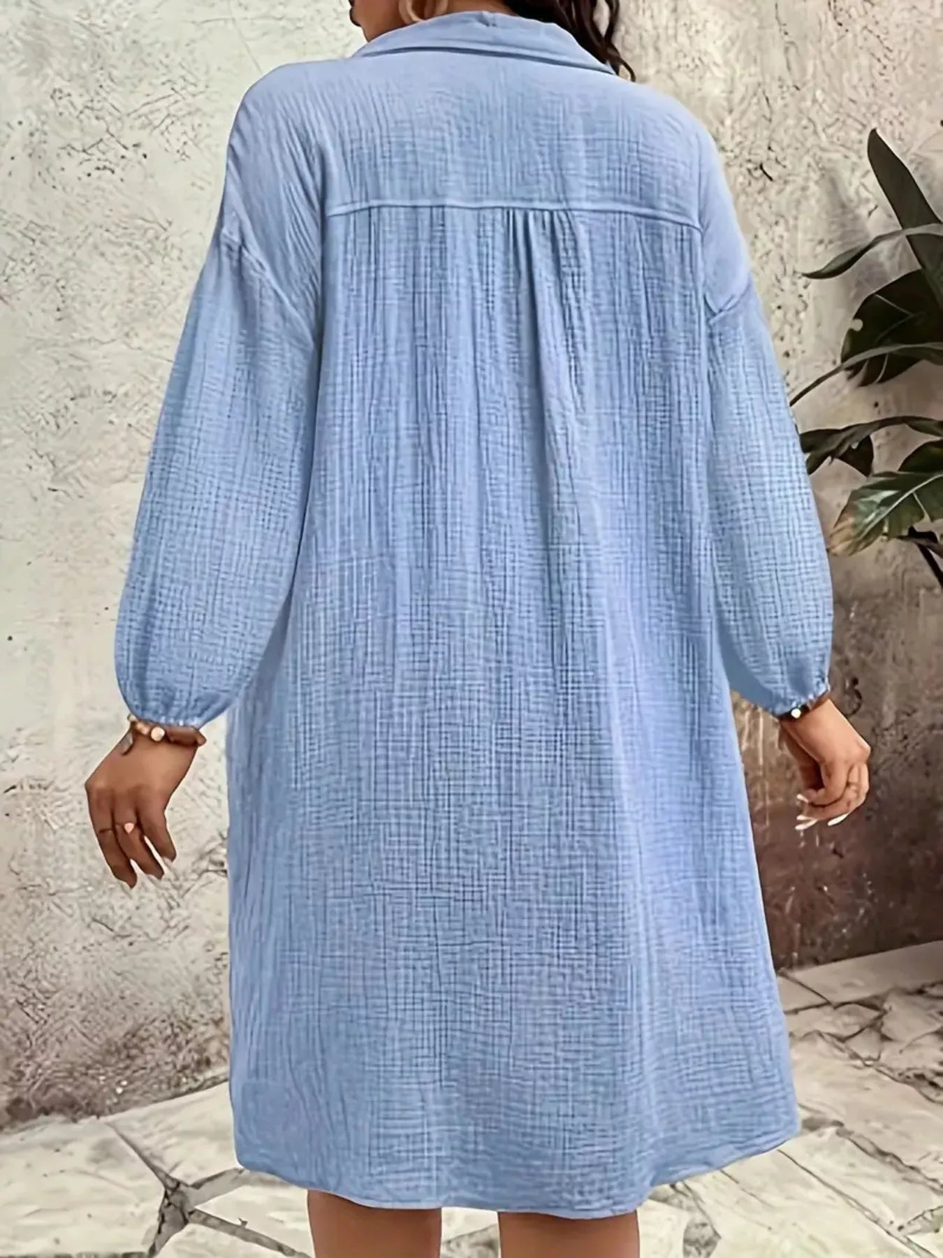 Plus Size Casual Button - Down Shirt Dress - Rochelle's House LLC