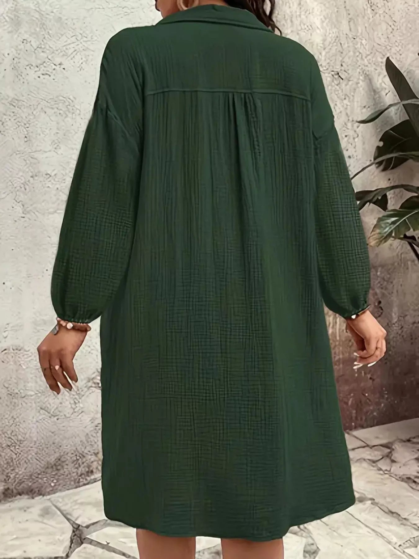 Plus Size Casual Button - Down Shirt Dress - Rochelle's House LLC