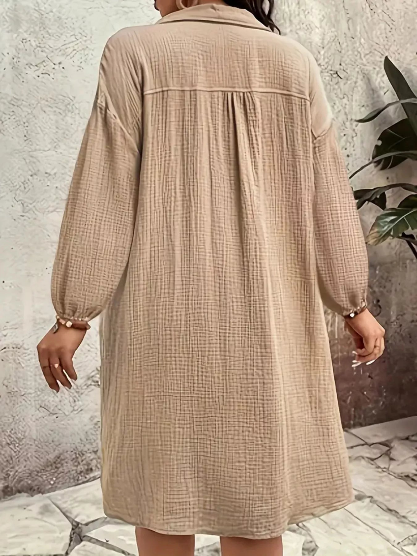 Plus Size Casual Button - Down Shirt Dress - Rochelle's House LLC