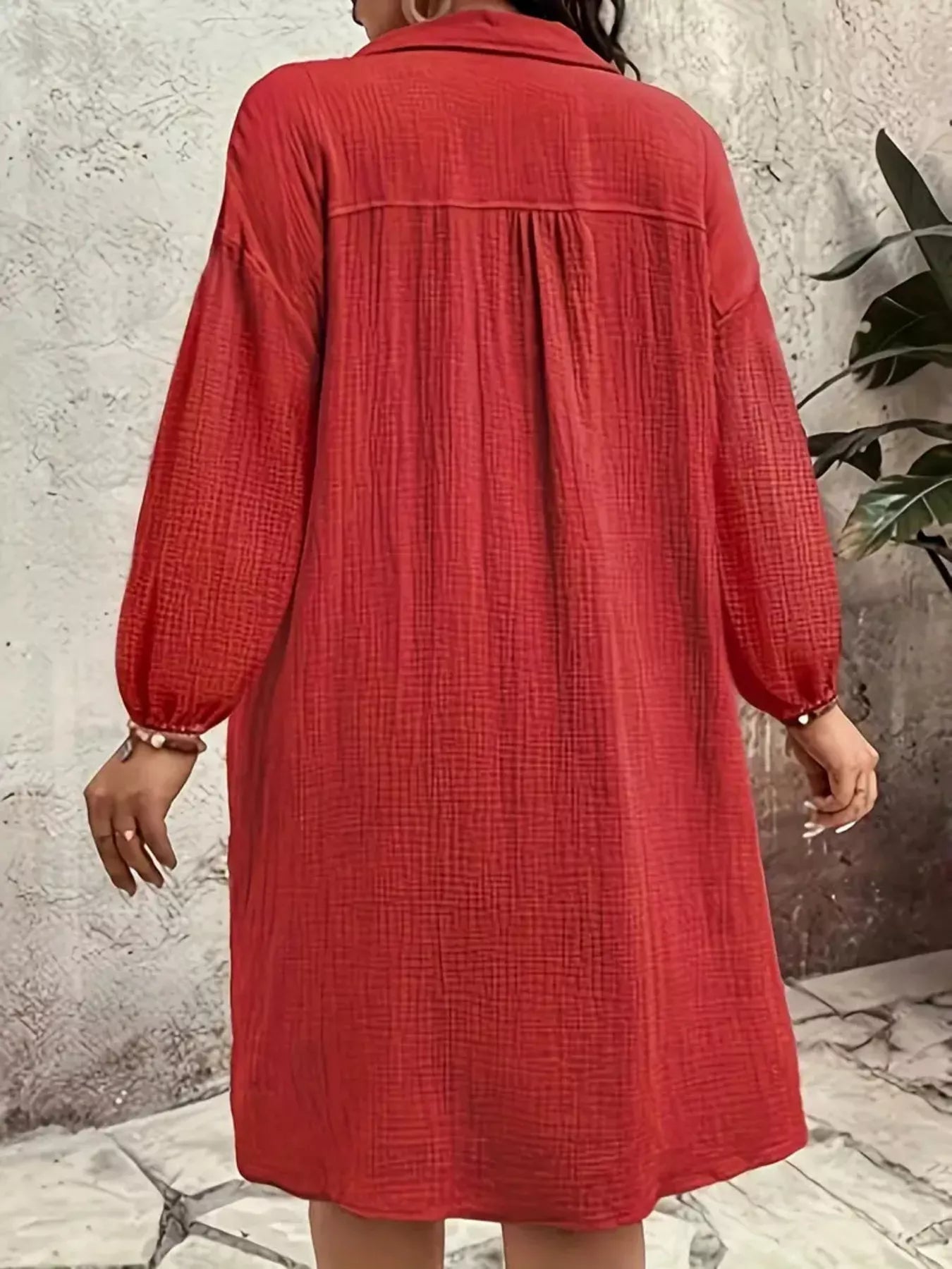 Plus Size Casual Button - Down Shirt Dress - Rochelle's House LLC