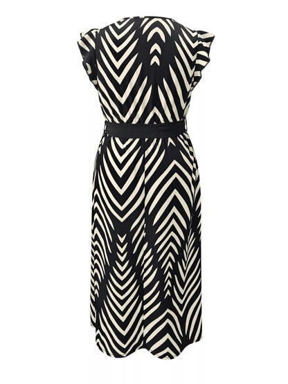 Plus Size Chevron Print Wrap Maxi Dress - Rochelle's House LLC
