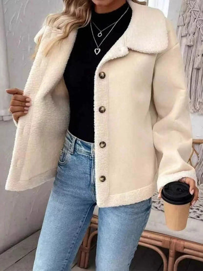 Plus Size Fleece Button - Down Outerwear - Rochelle's House LLC