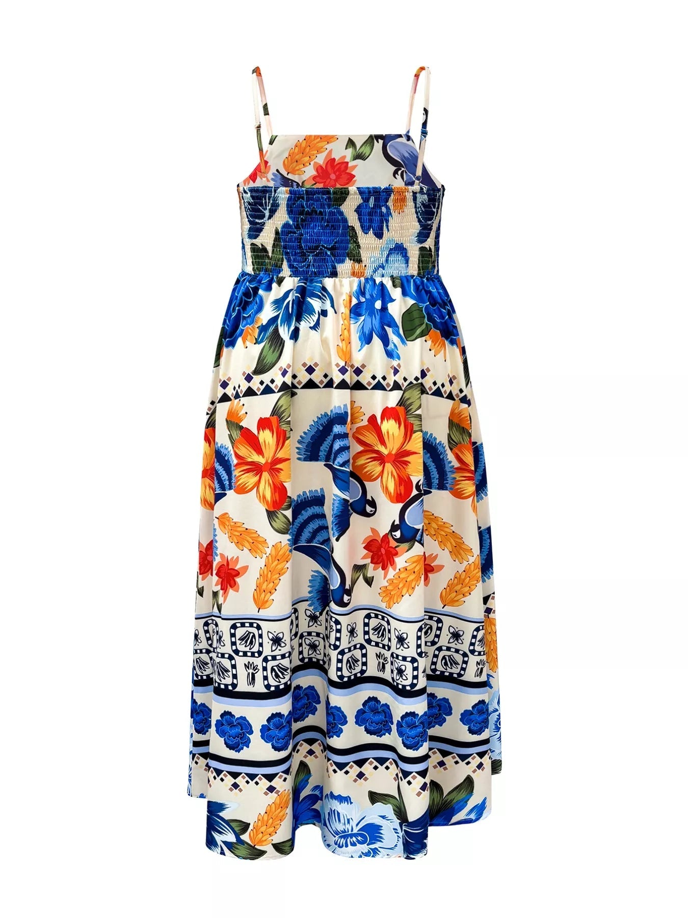 Plus Size Floral Print Spaghetti Strap Maxi Dress - Rochelle's House LLC