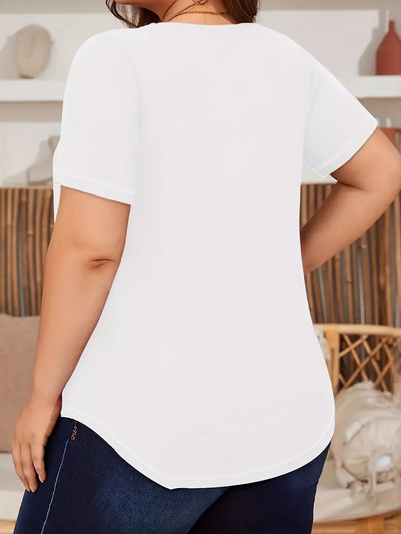 Plus Size Lace Detail Short Sleeve Top - Rochelle's House LLC