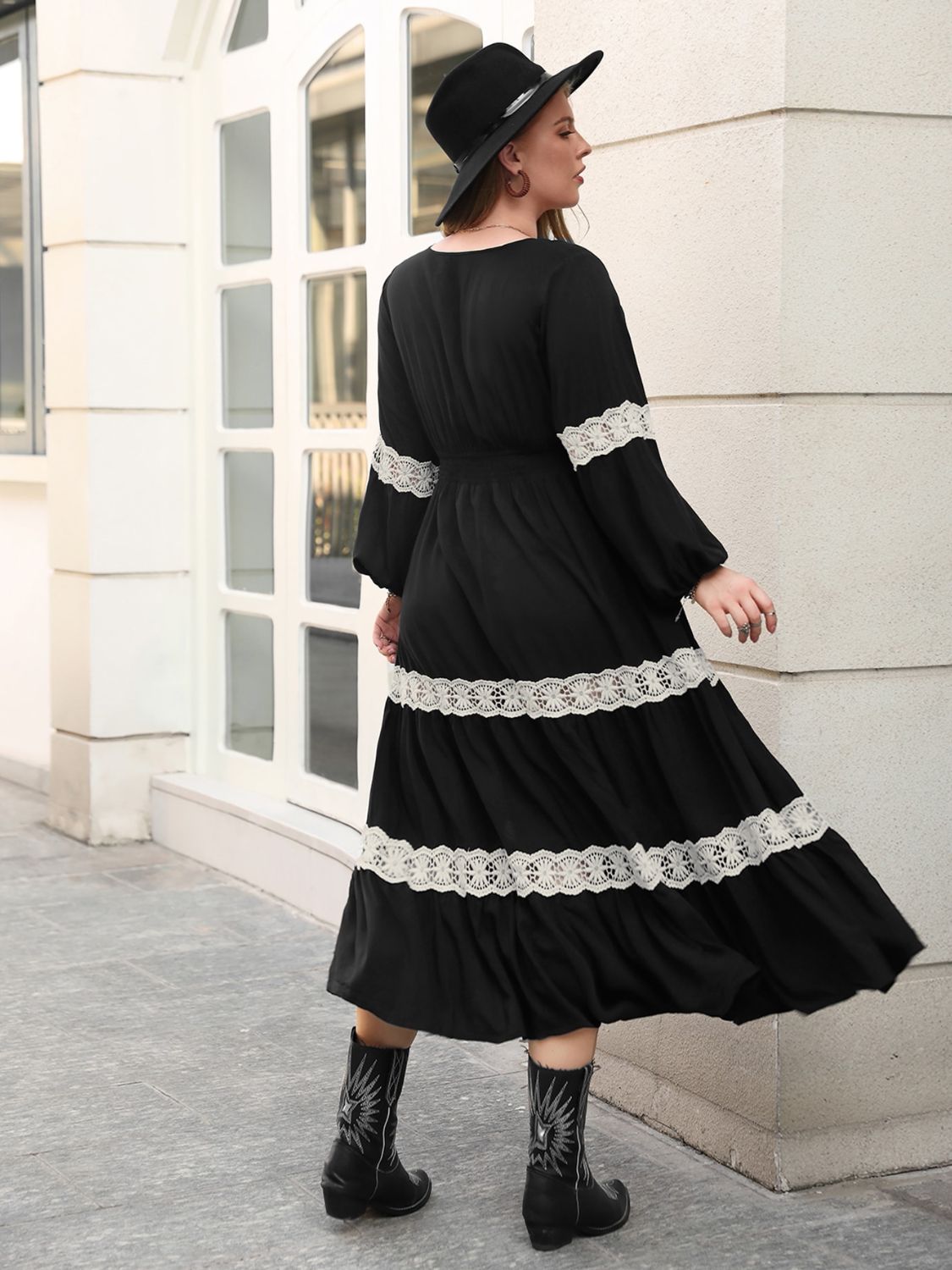 Back view of product with easy, flowy drape