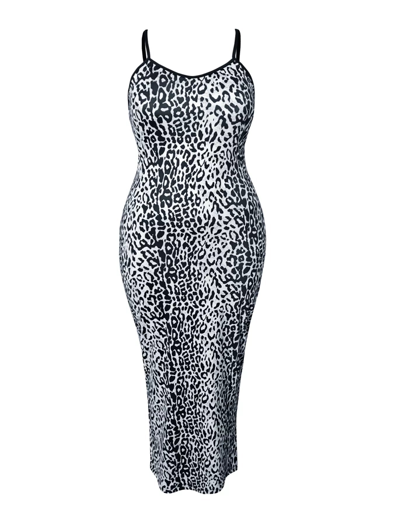 Plus Size Leopard Print Bodycon Maxi Dress - Rochelle's House LLC