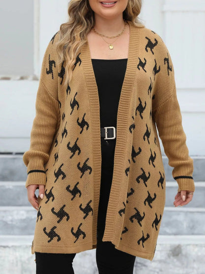 Plus Size Open Front Drop Shoulder Knit Cardigan - Rochelle's House LLC