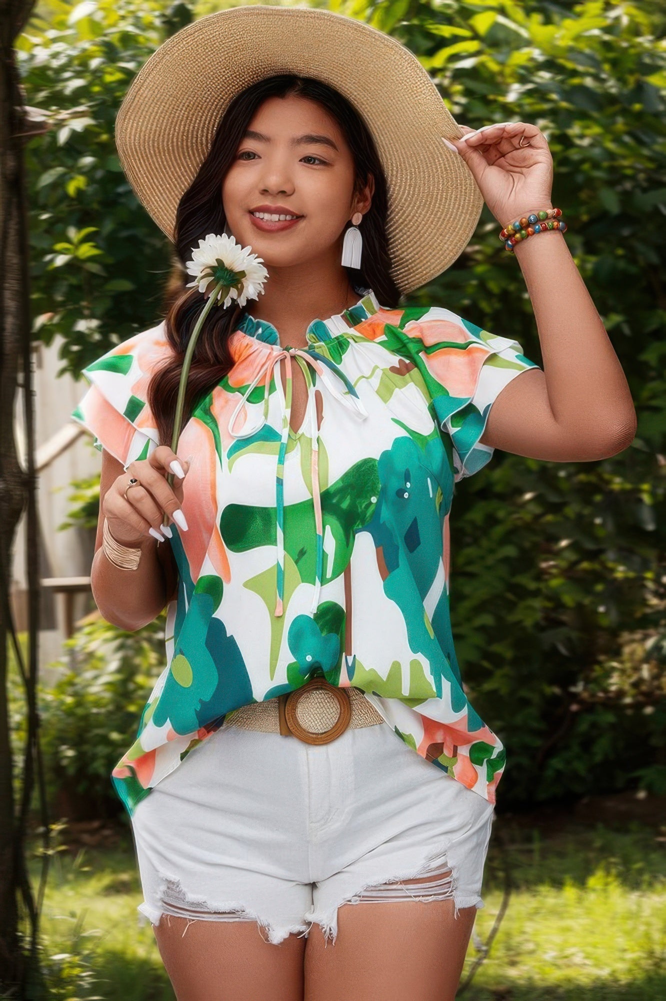 Side view of product highlighting flattering shape and movement