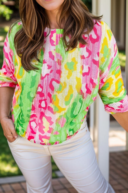 Plus Size Printed Round Neck T-Shirt - Rochelle's House LLC