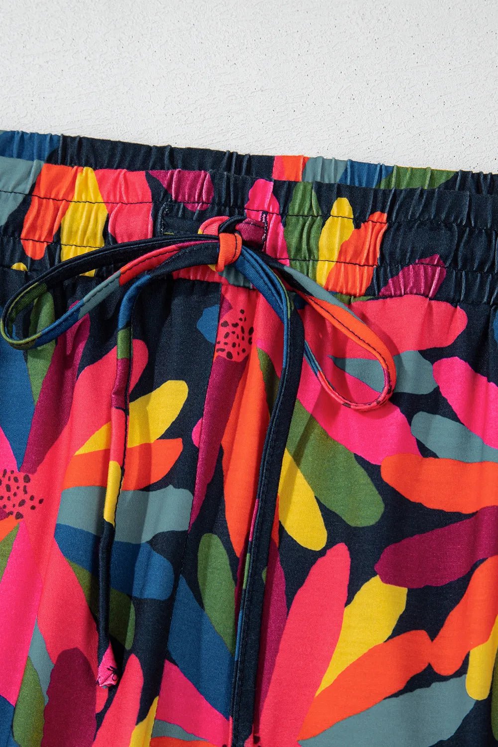 Plus Size Printed Round Neck Top and Drawstring Pants Set - Rochelle's House LLC