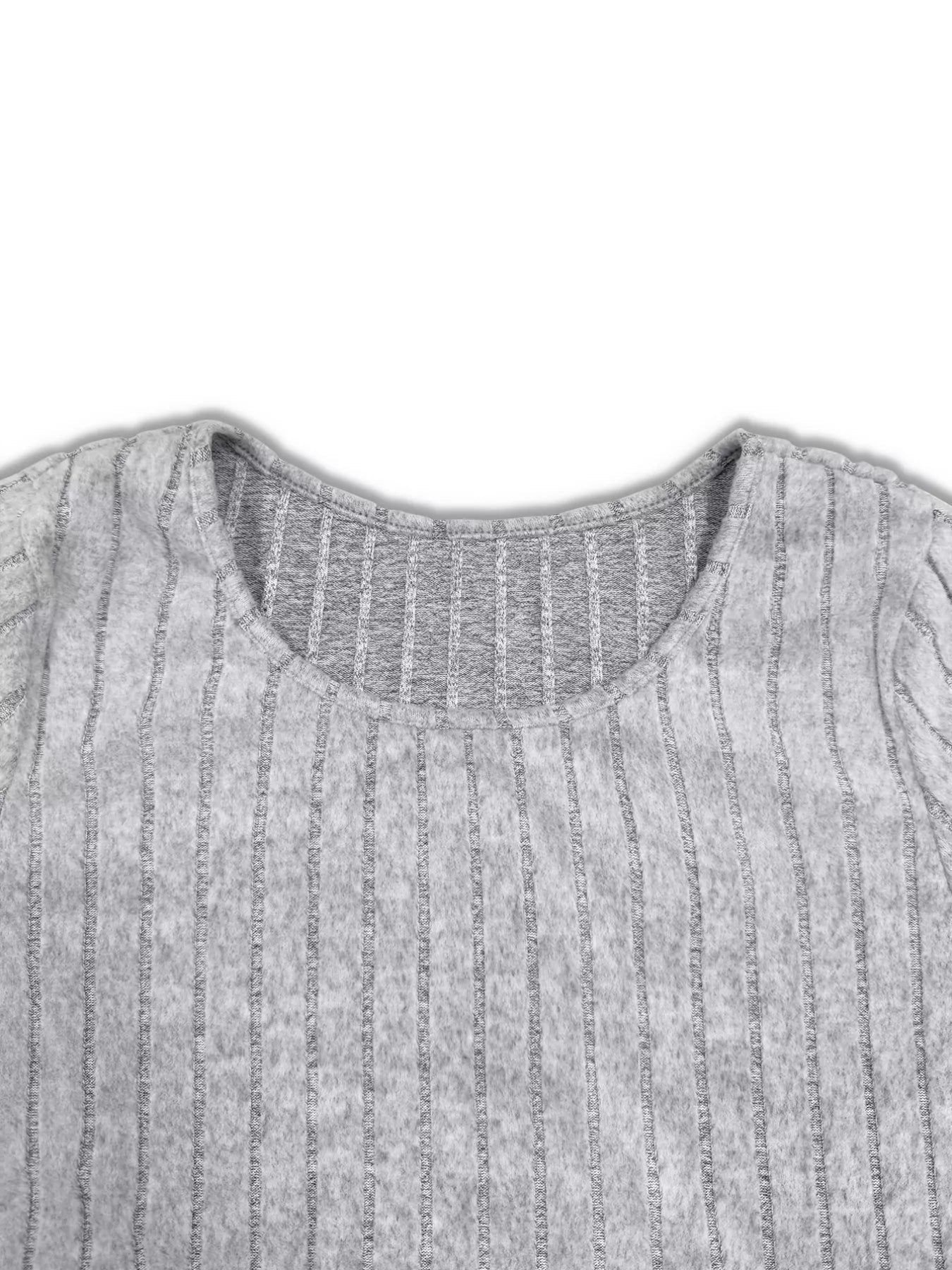 Plus Size Ribbed Knit Long Sleeve Split Dress & Leggings Set - Rochelle's House LLC