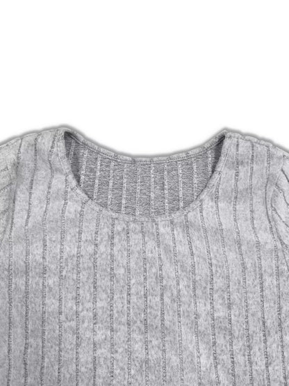 Plus Size Ribbed Knit Long Sleeve Split Dress & Leggings Set - Rochelle's House LLC