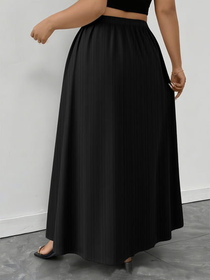 Plus Size Ruched Maxi Skirt with Pockets - Rochelle's House LLC