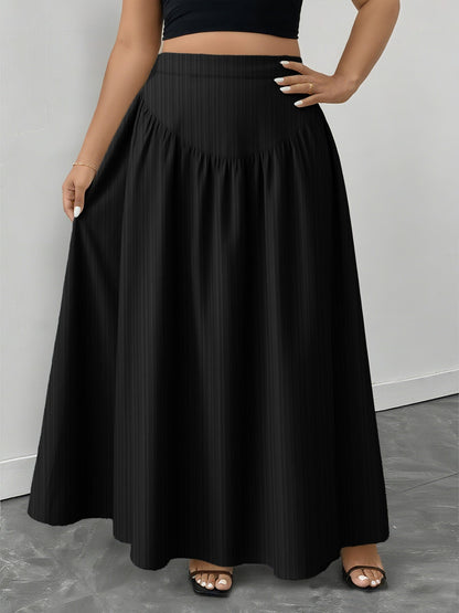 Plus Size Ruched Maxi Skirt with Pockets - Rochelle's House LLC